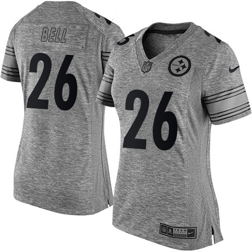 Women's Elite Le'Veon Bell Nike Jersey Gray - #26 Gridiron NFL Pittsburgh Steelers